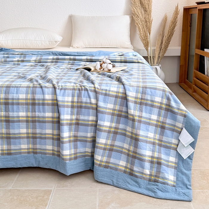 91家纺网 家纺一手货源 找家纺 家贝爱 2026新款全棉色织新疆棉花夏被夏凉被空调被 简夕格