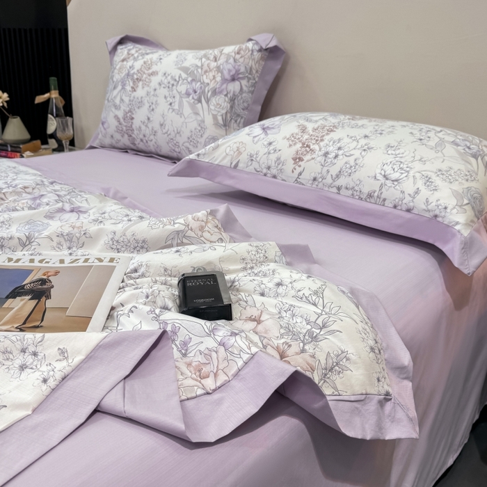 91家纺网 家纺一手货源 找家纺 新款凉感天丝棉夏被夏凉被空调被夏被四件套系列 盛夏紫