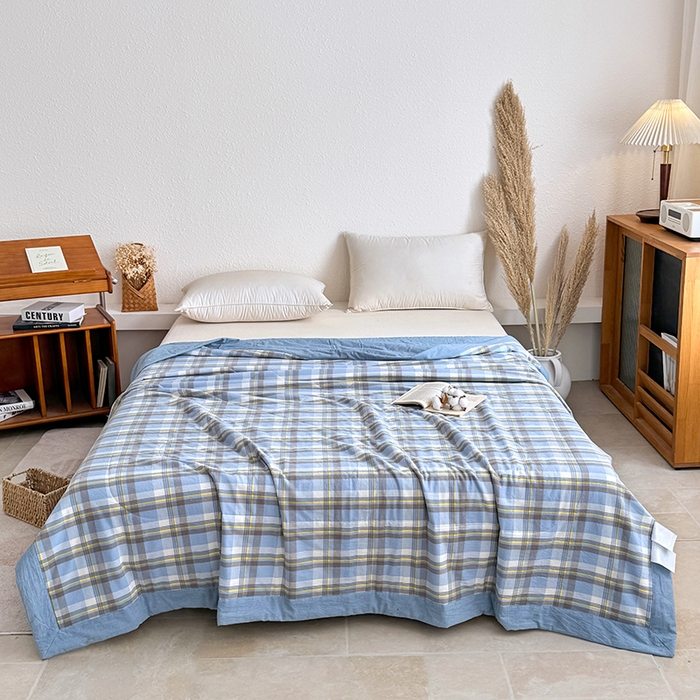 91家纺网 家纺一手货源 找家纺 家贝爱 2026新款全棉色织新疆棉花夏被夏凉被空调被 简夕格