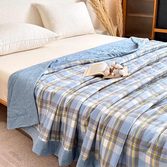 91家纺网 家纺一手货源 找家纺 家贝爱 2026新款全棉色织新疆棉花夏被夏凉被空调被 简夕格