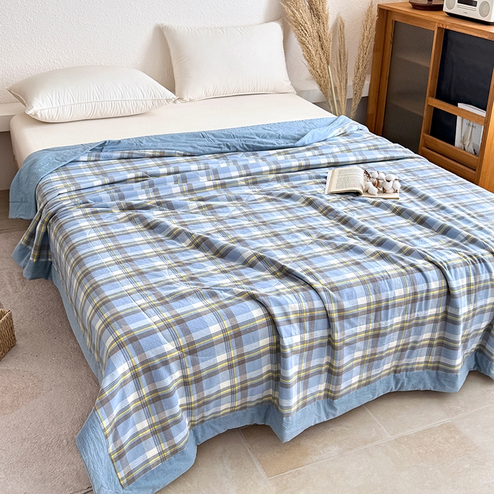 91家纺网 家纺一手货源 找家纺 家贝爱 2026新款全棉色织新疆棉花夏被夏凉被空调被 简夕格