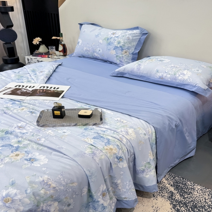 91家纺网 家纺一手货源 找家纺 新款凉感天丝棉夏被夏凉被空调被夏被四件套系列 水韵紫