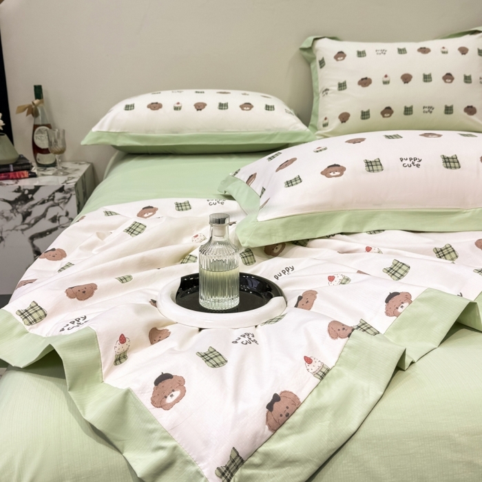 91家纺网 家纺一手货源 找家纺 新款凉感天丝棉夏被夏凉被空调被夏被四件套系列 甜点熊