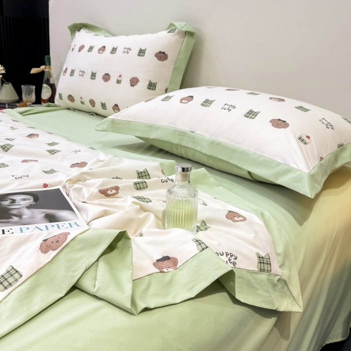 91家纺网 家纺一手货源 找家纺 新款凉感天丝棉夏被夏凉被空调被夏被四件套系列 甜点熊