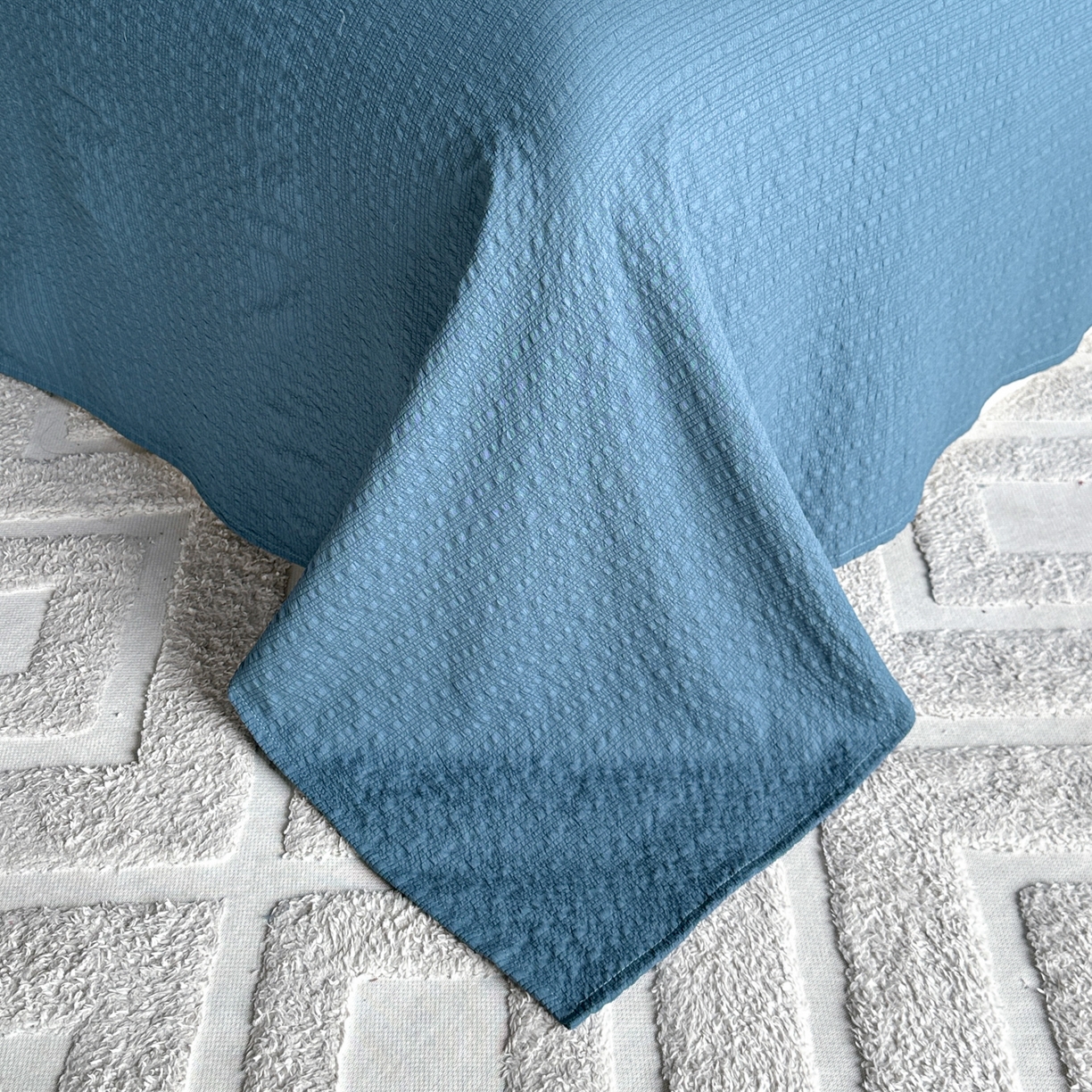 91家纺网 家纺一手货源 找家纺 利欧 2026新款水洗棉四件套提花四件套刺绣四件套-幸运 幸运深蓝