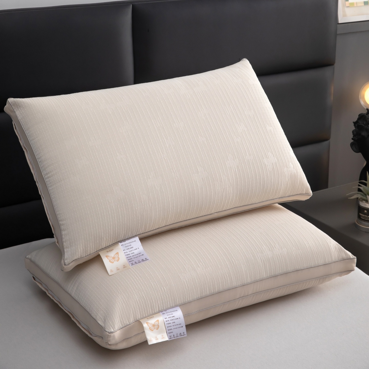 91家纺网 家纺一手货源 找家纺 九州枕芯 2026新款轻蝶肌理热熔枕枕头枕芯 米色