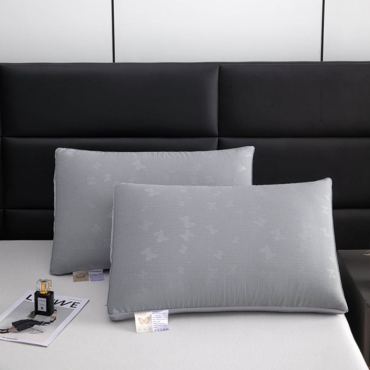 91家纺网 家纺一手货源 找家纺 九州枕芯 2026新款轻蝶肌理热熔枕枕头枕芯 灰色