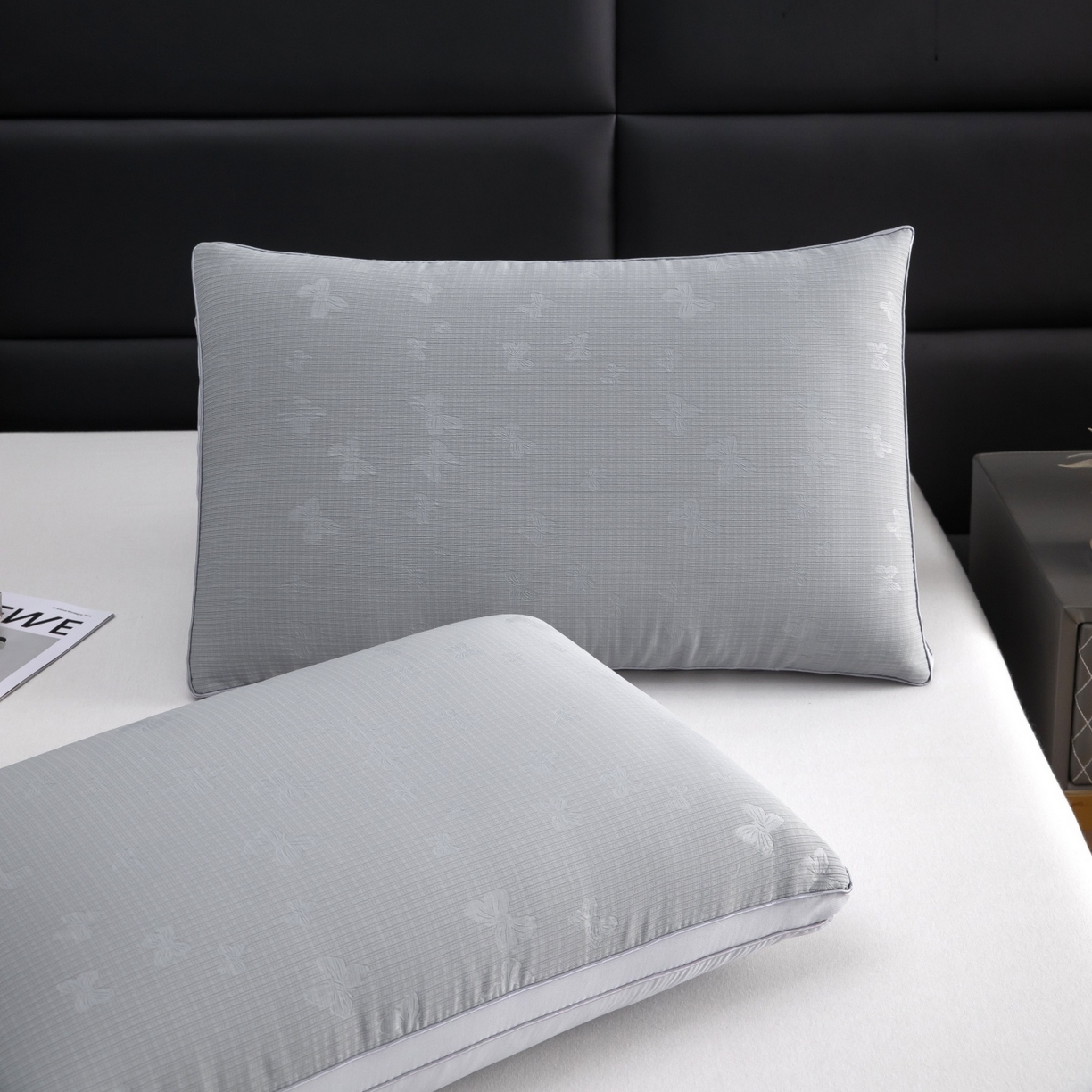 91家纺网 家纺一手货源 找家纺 九州枕芯 2026新款轻蝶肌理热熔枕枕头枕芯 灰色