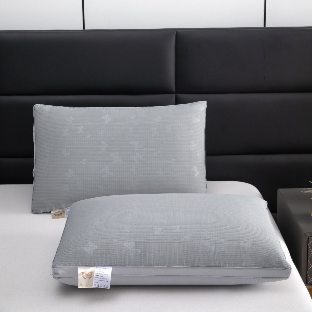 91家纺网 家纺一手货源 找家纺 九州枕芯 2026新款轻蝶肌理热熔枕枕头枕芯 灰色