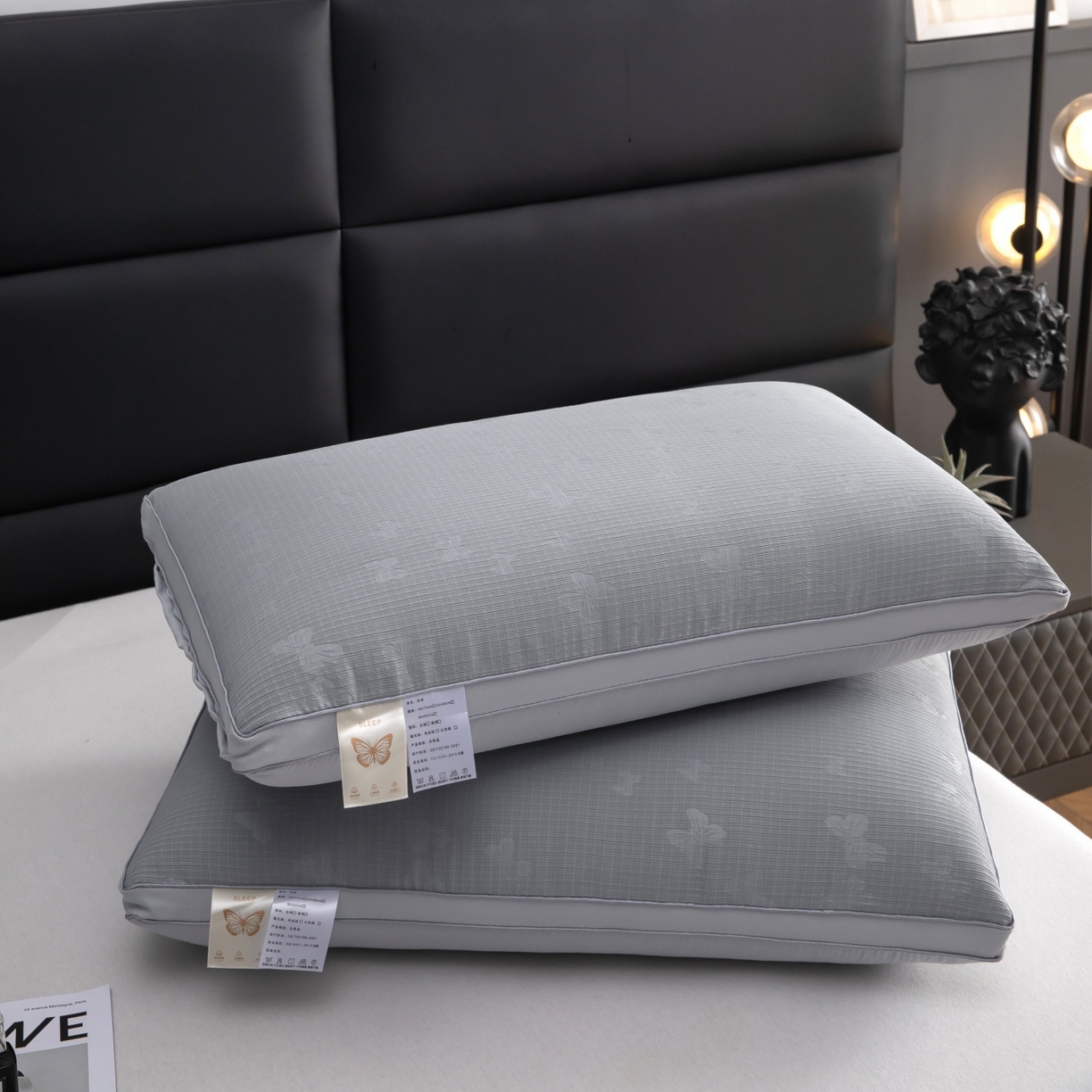 91家纺网 家纺一手货源 找家纺 九州枕芯 2026新款轻蝶肌理热熔枕枕头枕芯 灰色