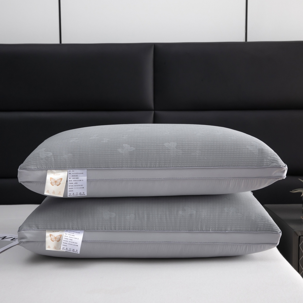 91家纺网 家纺一手货源 找家纺 九州枕芯 2026新款轻蝶肌理热熔枕枕头枕芯 灰色
