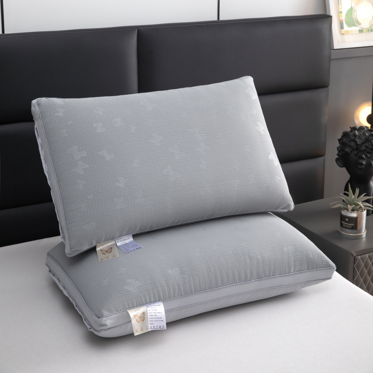 91家纺网 家纺一手货源 找家纺 九州枕芯 2026新款轻蝶肌理热熔枕枕头枕芯 灰色