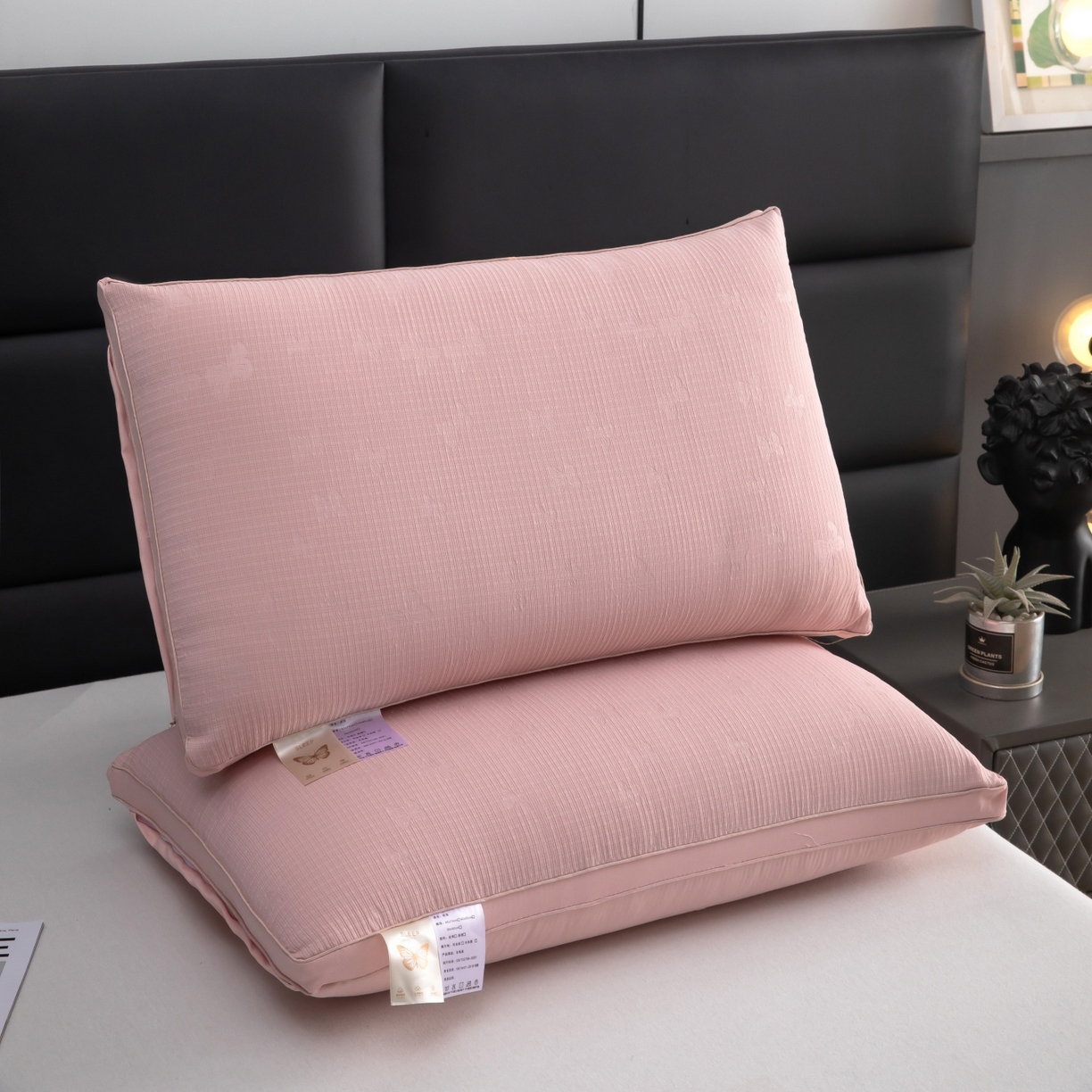 91家纺网 家纺一手货源 找家纺 九州枕芯 2026新款轻蝶肌理热熔枕枕头枕芯 粉色