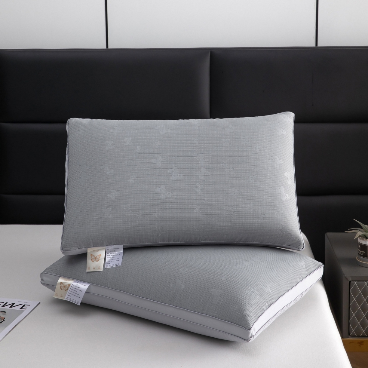 91家纺网 家纺一手货源 找家纺 九州枕芯 2026新款轻蝶肌理热熔枕枕头枕芯 灰色