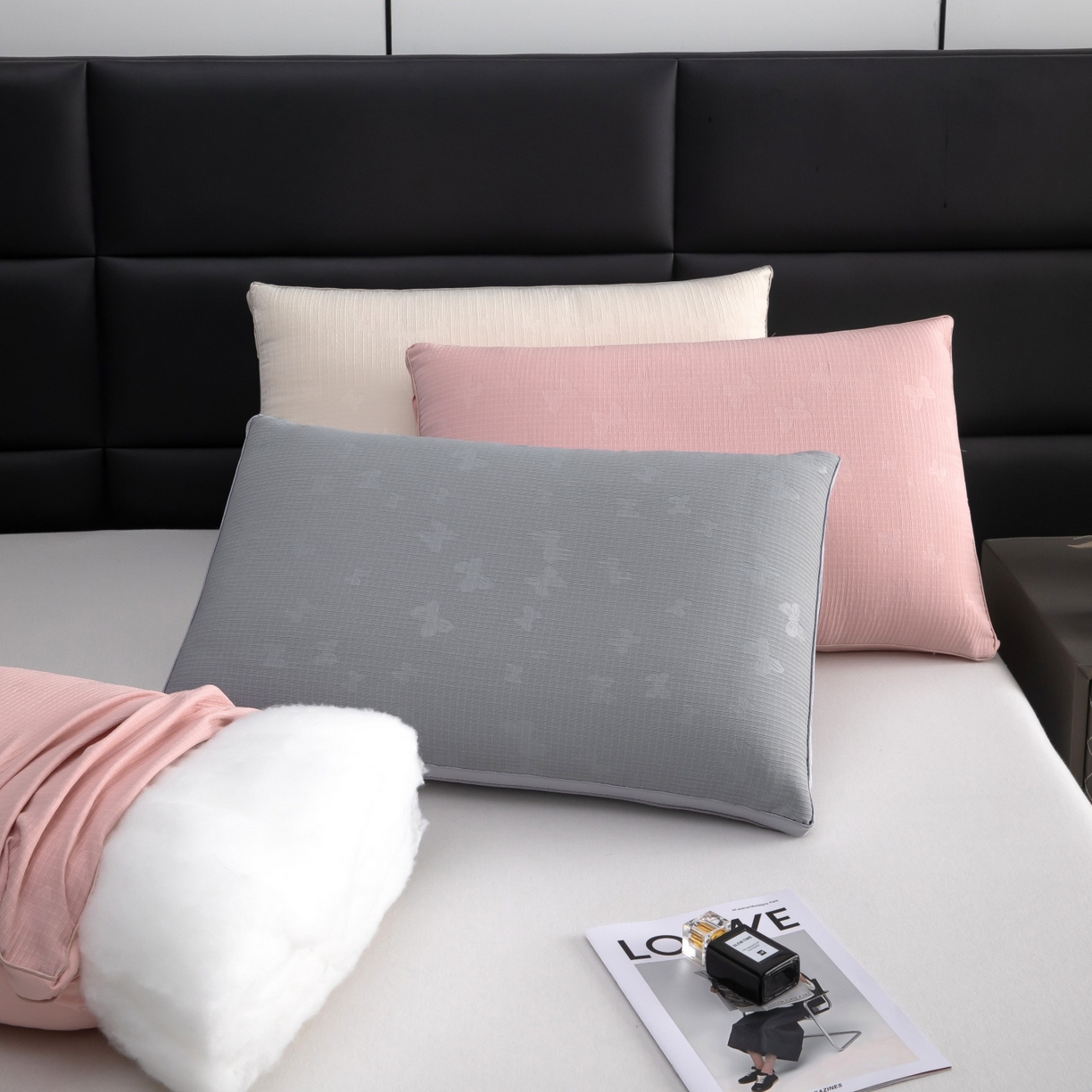 91家纺网 家纺一手货源 找家纺 九州枕芯 2026新款轻蝶肌理热熔枕枕头枕芯 组合图仅供展示不可下单