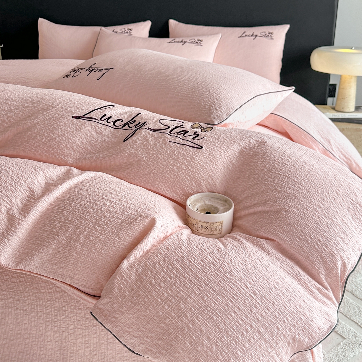 91家纺网 家纺一手货源 找家纺 利欧 2026新款水洗棉四件套提花四件套刺绣四件套-幸运 幸运玉