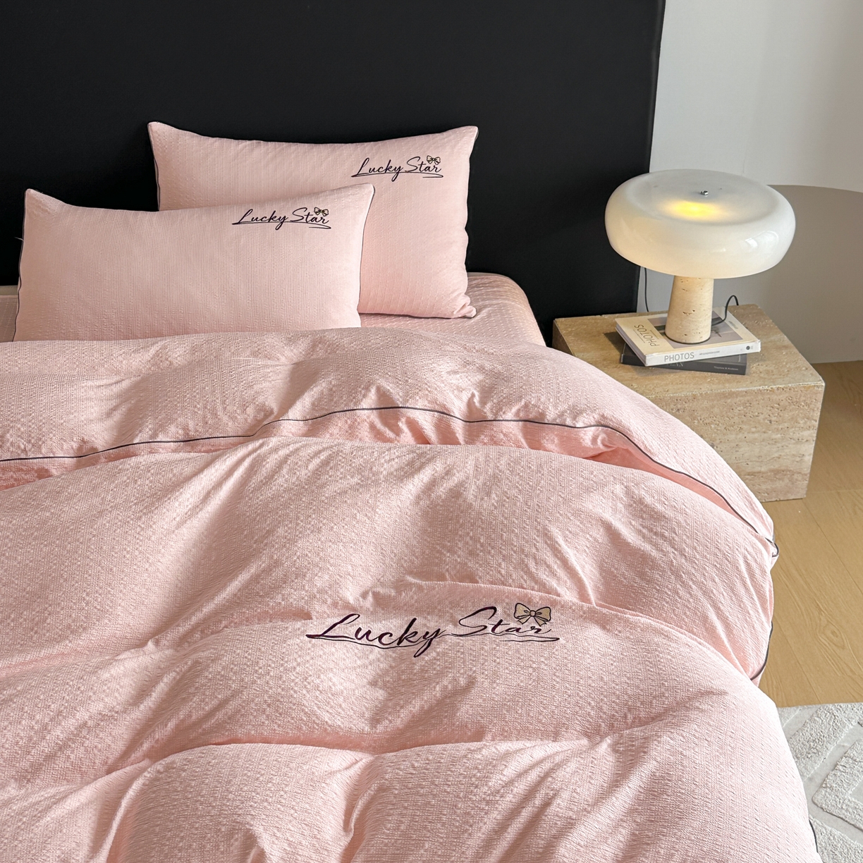 91家纺网 家纺一手货源 找家纺 利欧 2026新款水洗棉四件套提花四件套刺绣四件套-幸运 幸运玉