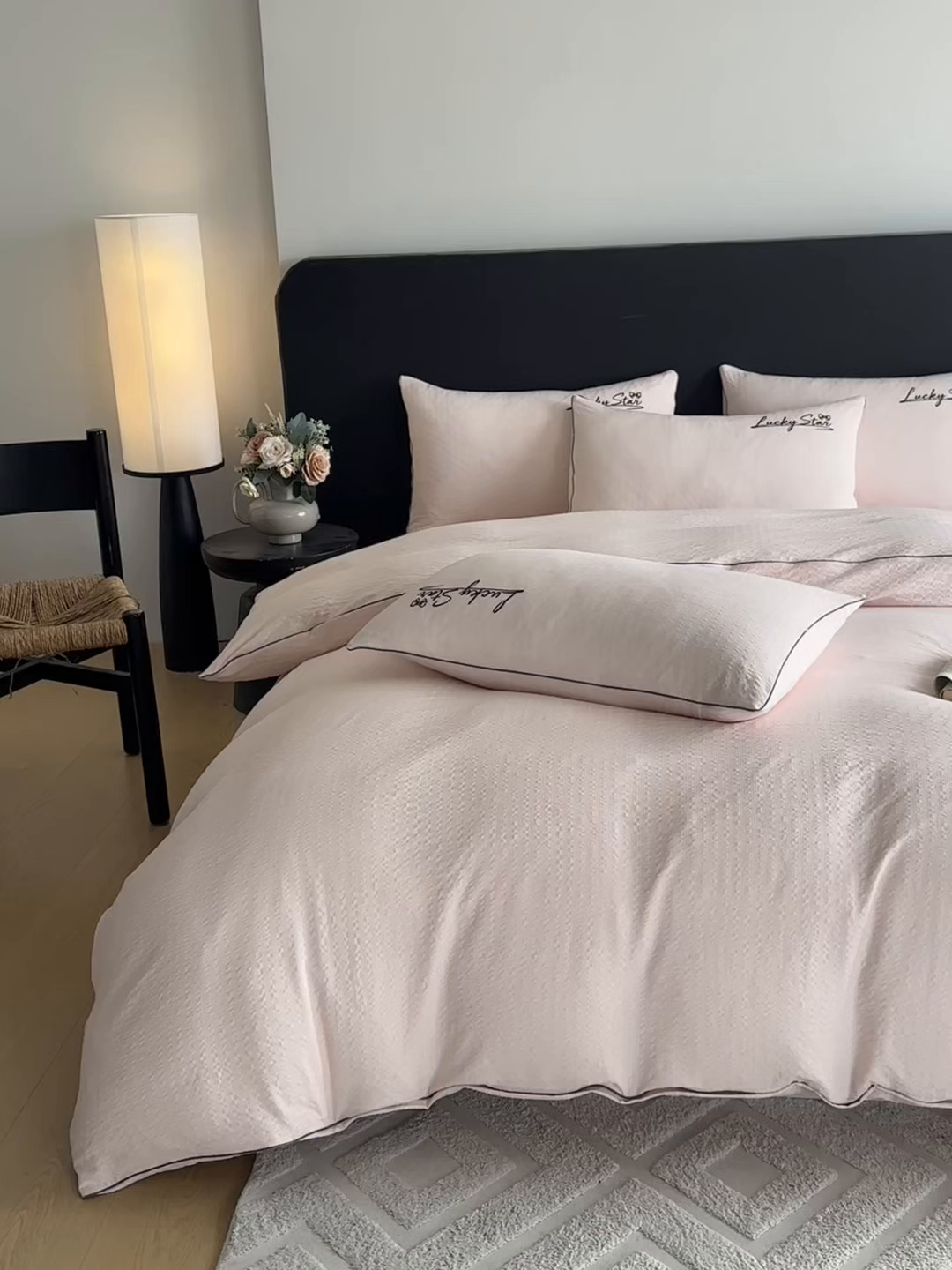 91家纺网 家纺一手货源 找家纺 利欧 2026新款水洗棉四件套提花四件套刺绣四件套-幸运 幸运玉