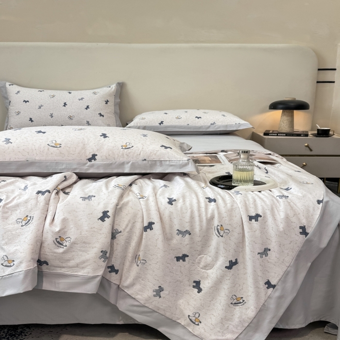 91家纺网 家纺一手货源 找家纺 新款凉感天丝棉夏被夏凉被空调被夏被四件套系列 小木马