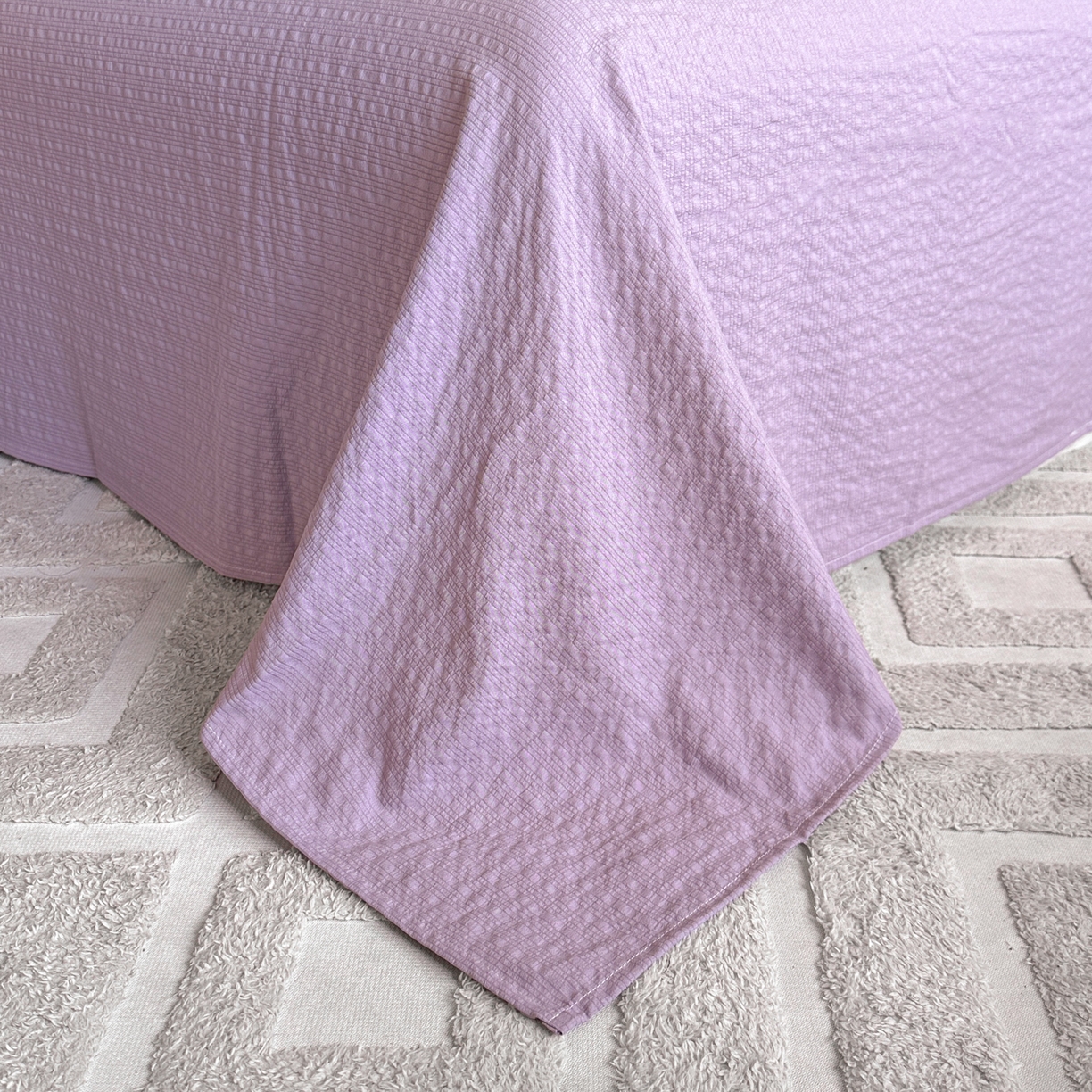 91家纺网 家纺一手货源 找家纺 利欧 2026新款水洗棉四件套提花四件套刺绣四件套-幸运 幸运紫