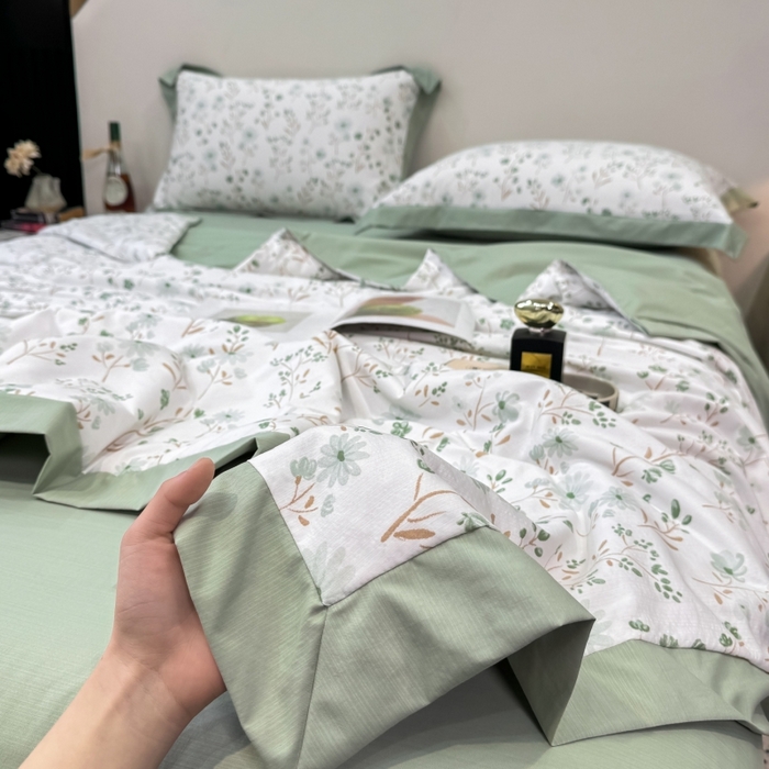 91家纺网 家纺一手货源 找家纺 新款凉感天丝棉夏被夏凉被空调被夏被四件套系列 新芽儿