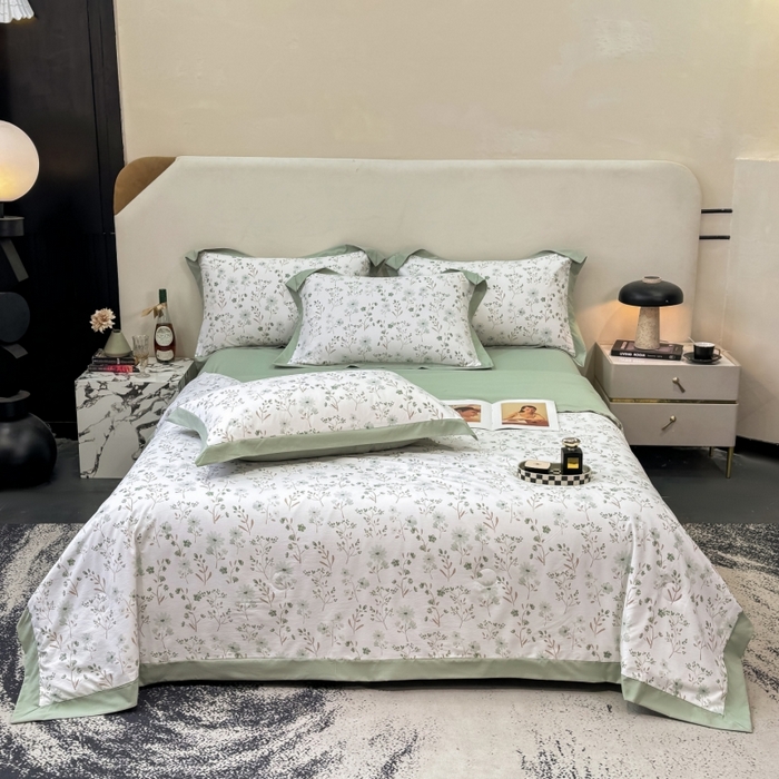 91家纺网 家纺一手货源 找家纺 新款凉感天丝棉夏被夏凉被空调被夏被四件套系列 新芽儿