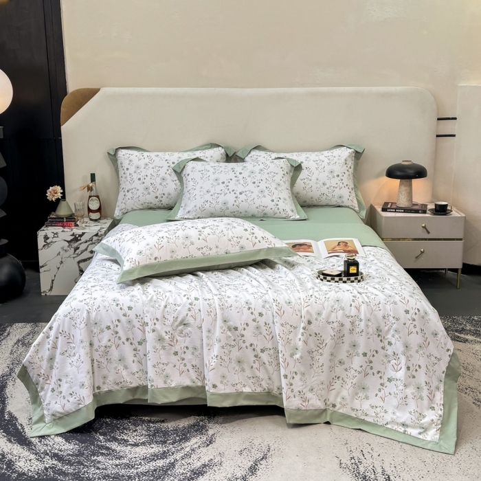 91家纺网 家纺一手货源 找家纺 新款凉感天丝棉夏被夏凉被空调被夏被四件套系列 新芽儿