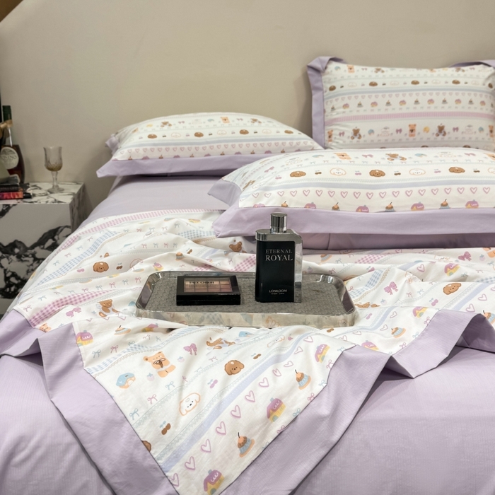 91家纺网 家纺一手货源 找家纺 新款凉感天丝棉夏被夏凉被空调被夏被四件套系列 熊聚会