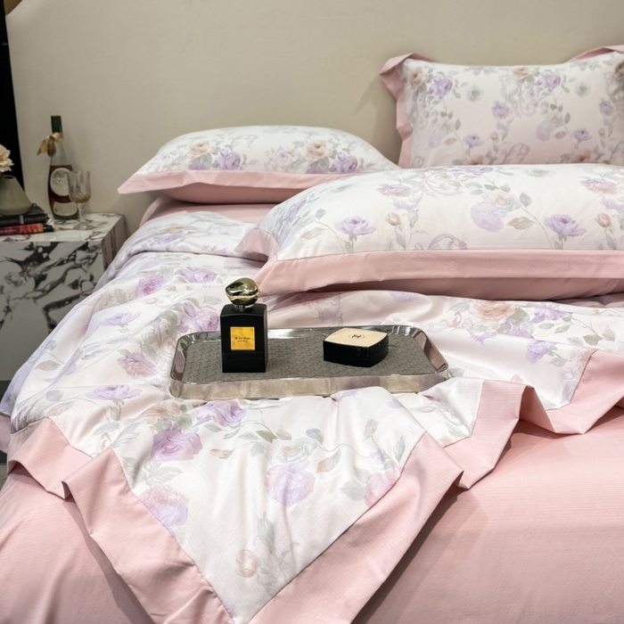 91家纺网 家纺一手货源 找家纺 新款凉感天丝棉夏被夏凉被空调被夏被四件套系列 伊莉莎（粉）