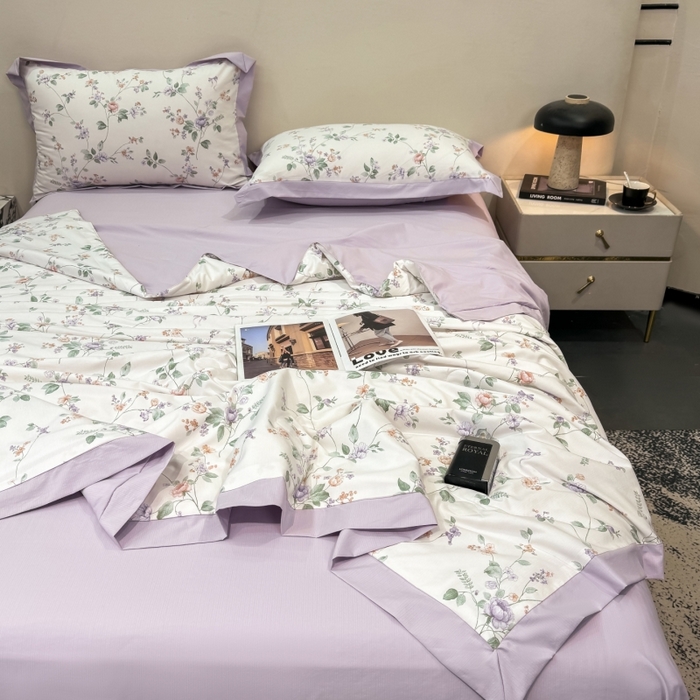 91家纺网 家纺一手货源 找家纺 新款凉感天丝棉夏被夏凉被空调被夏被四件套系列 醉花间