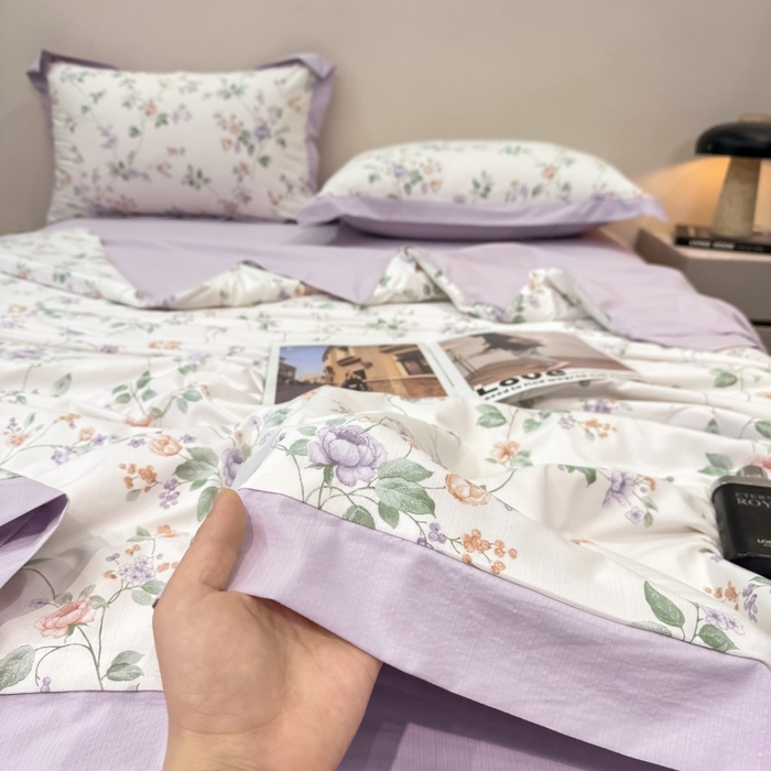 91家纺网 家纺一手货源 找家纺 新款凉感天丝棉夏被夏凉被空调被夏被四件套系列 醉花间