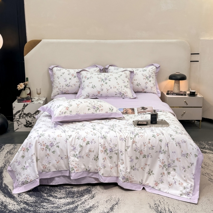 91家纺网 家纺一手货源 找家纺 新款凉感天丝棉夏被夏凉被空调被夏被四件套系列 醉花间