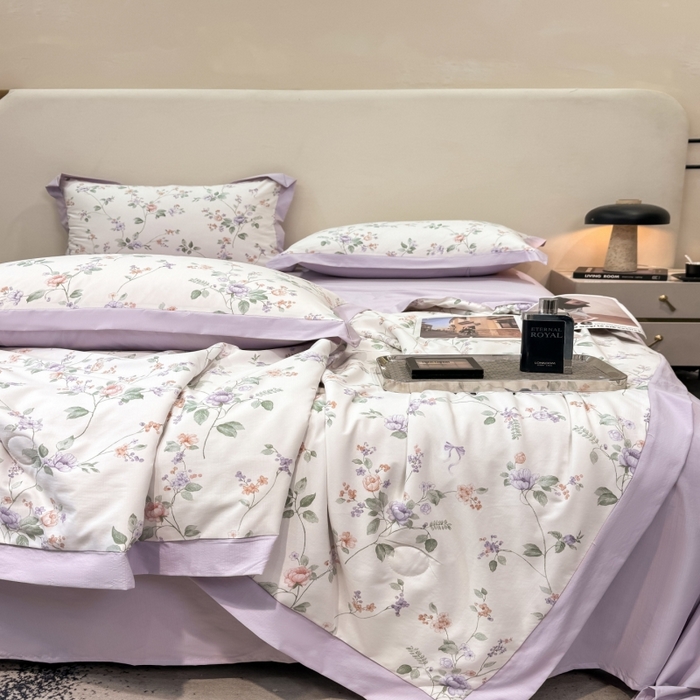 91家纺网 家纺一手货源 找家纺 新款凉感天丝棉夏被夏凉被空调被夏被四件套系列 醉花间