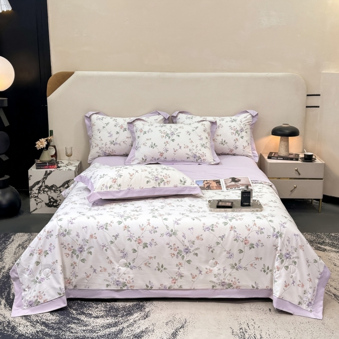 91家纺网 家纺一手货源 找家纺 新款凉感天丝棉夏被夏凉被空调被夏被四件套系列 醉花间