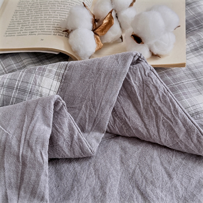 91家纺网 家纺一手货源 找家纺 家贝爱 2026新款全棉色织新疆棉花夏被夏凉被空调被 雾莲格