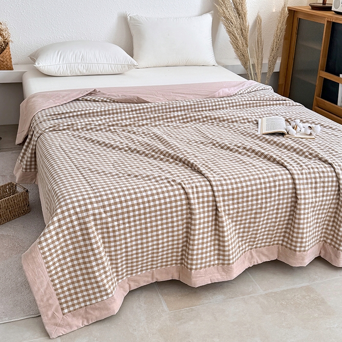 91家纺网 家纺一手货源 找家纺 家贝爱 2026新款全棉色织新疆棉花夏被夏凉被空调被 小咖格