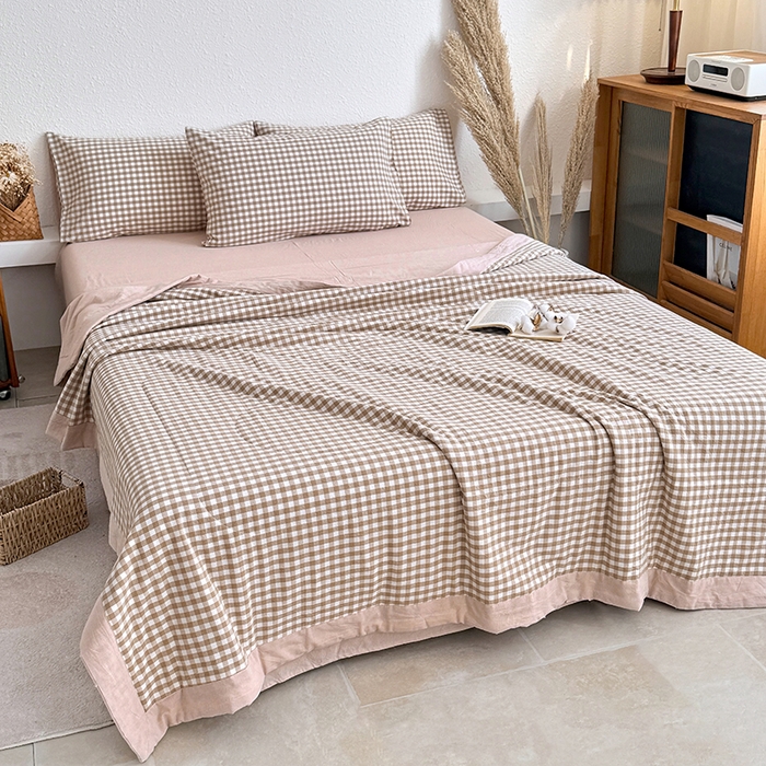 91家纺网 家纺一手货源 找家纺 家贝爱 2026新款全棉色织新疆棉花夏被夏凉被空调被 小咖格