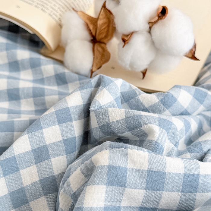 91家纺网 家纺一手货源 找家纺 家贝爱 2026新款全棉色织新疆棉花夏被夏凉被空调被 小蓝格