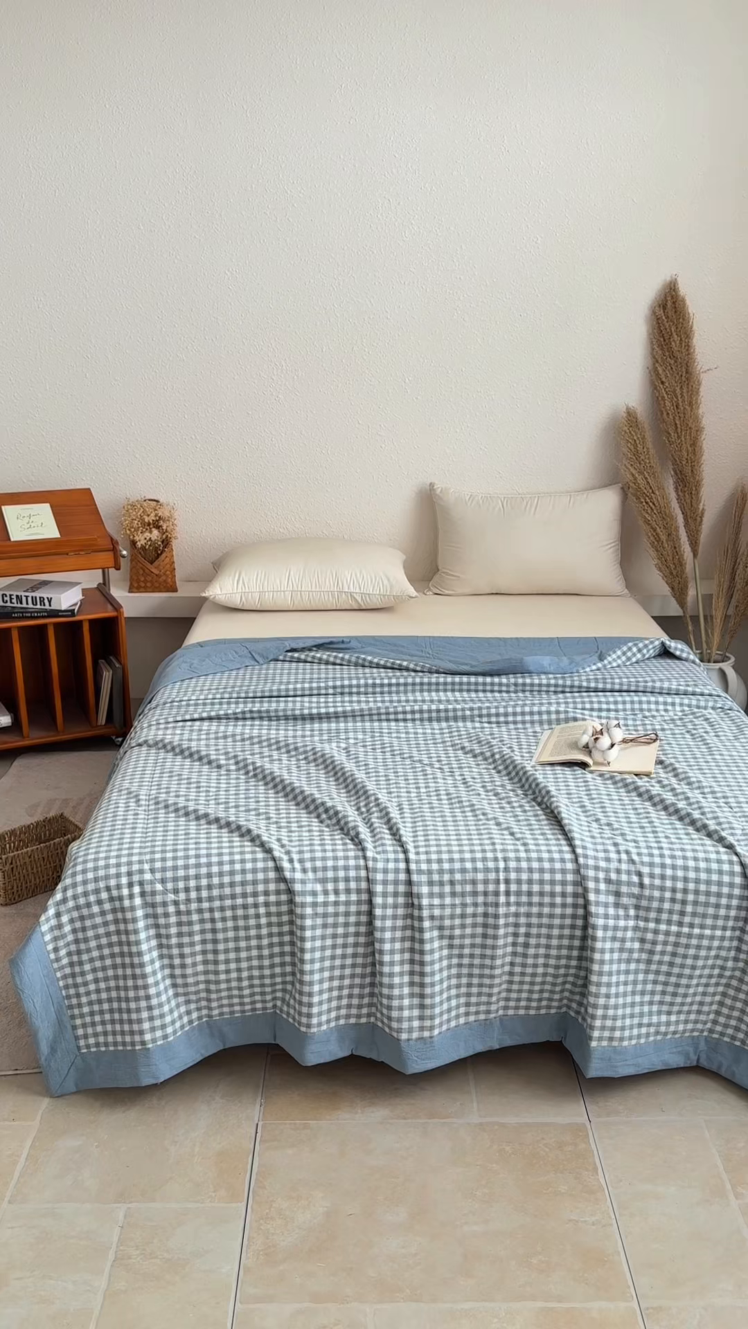 91家纺网 家纺一手货源 找家纺 家贝爱 2026新款全棉色织新疆棉花夏被夏凉被空调被 小蓝格