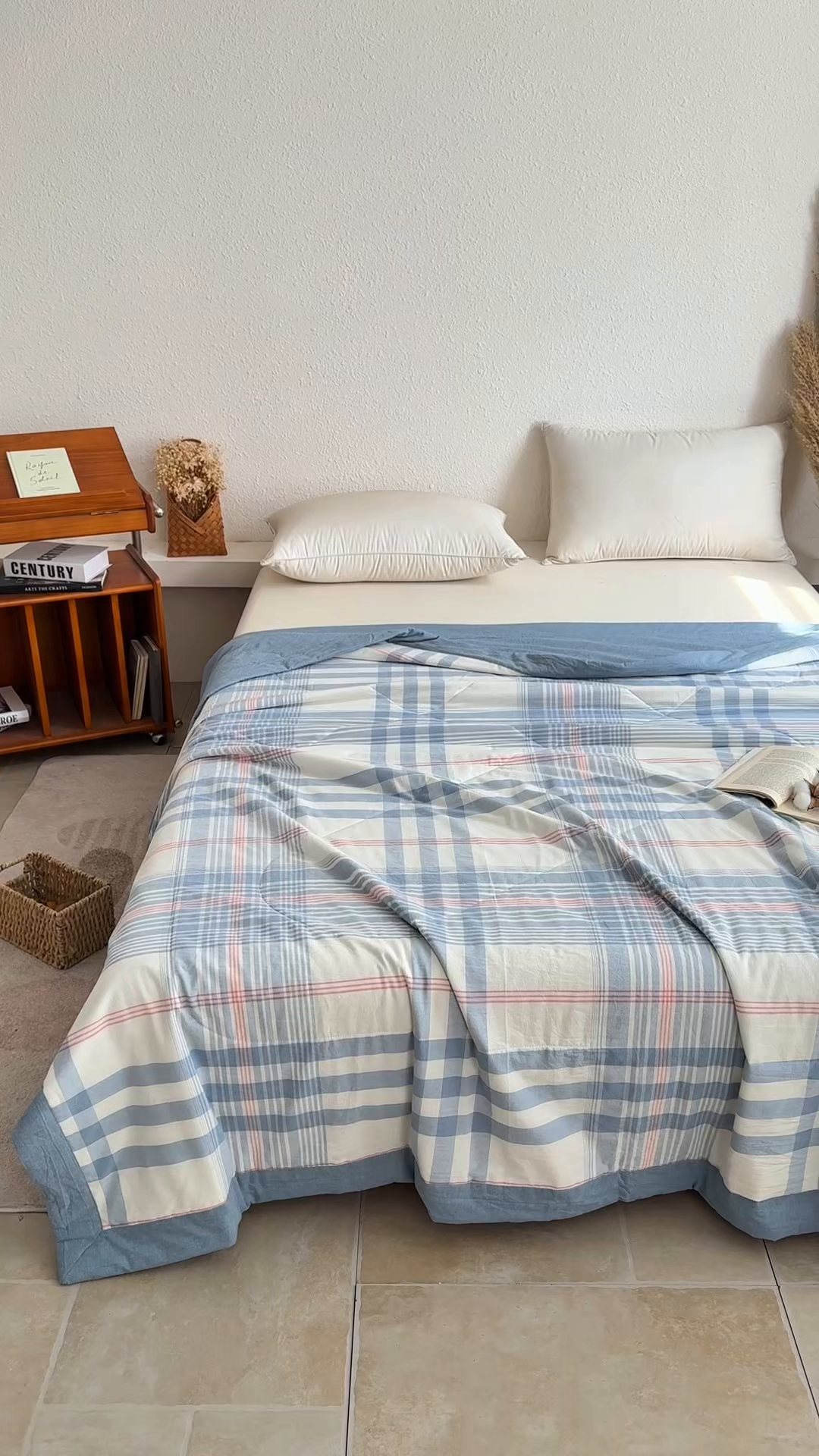 91家纺网 家纺一手货源 找家纺 家贝爱 2026新款全棉色织新疆棉花夏被夏凉被空调被 雅尚蓝