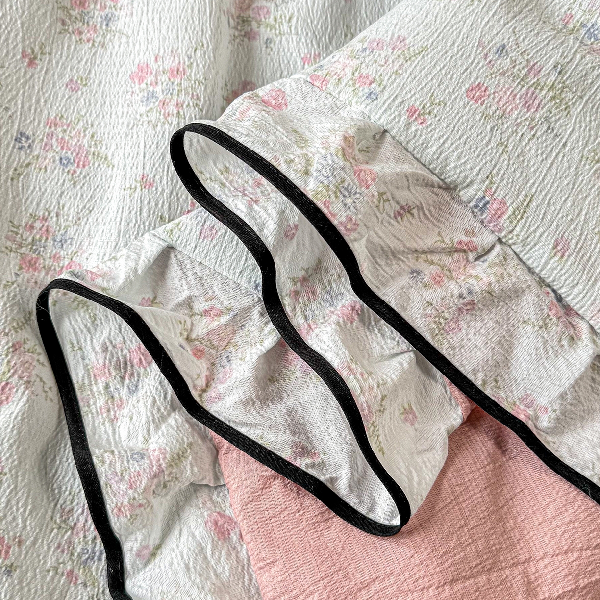 91家纺网 家纺一手货源 找家纺 梦纤绒 2026新款法式全棉花边夏被夏凉被空调被四件套 花间语