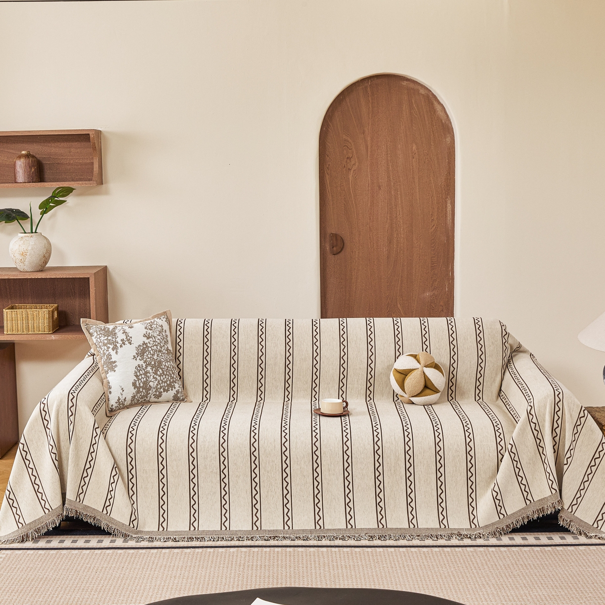 91家纺网 家纺一手货源 找家纺 逐日沙发套 2026新款加厚雪尼尔-沙发巾 素简时光