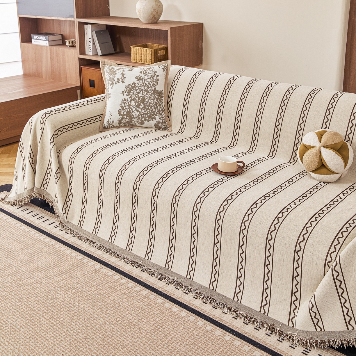 91家纺网 家纺一手货源 找家纺 逐日沙发套 2026新款加厚雪尼尔-沙发巾 素简时光