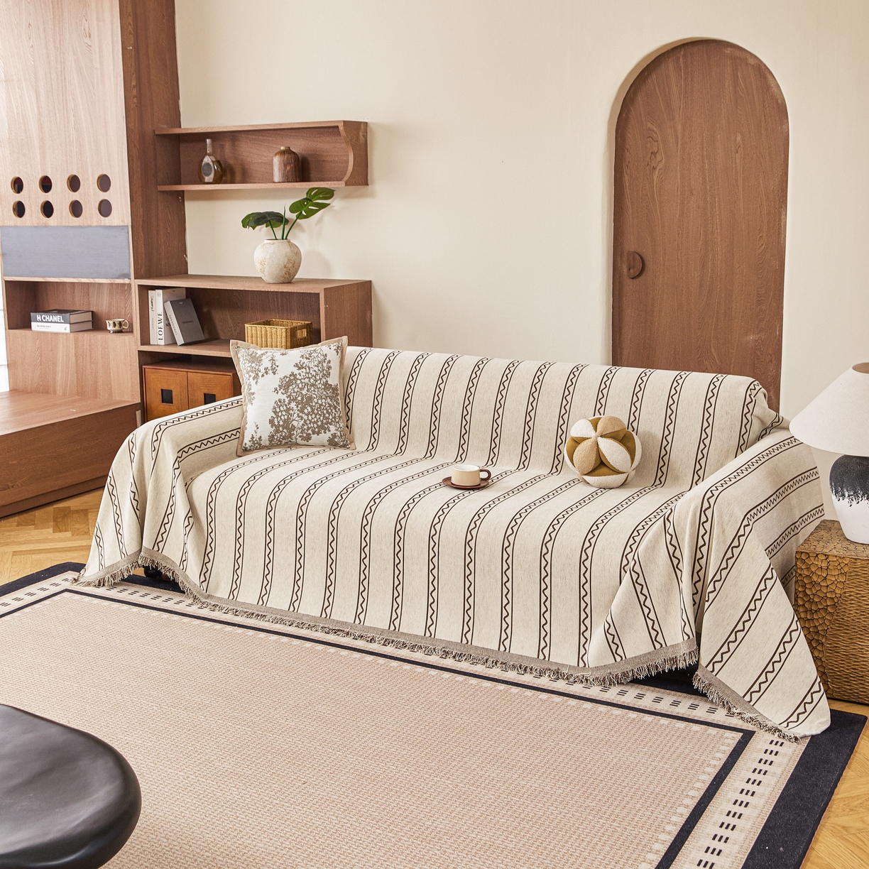 91家纺网 家纺一手货源 找家纺 逐日沙发套 2026新款加厚雪尼尔-沙发巾 素简时光