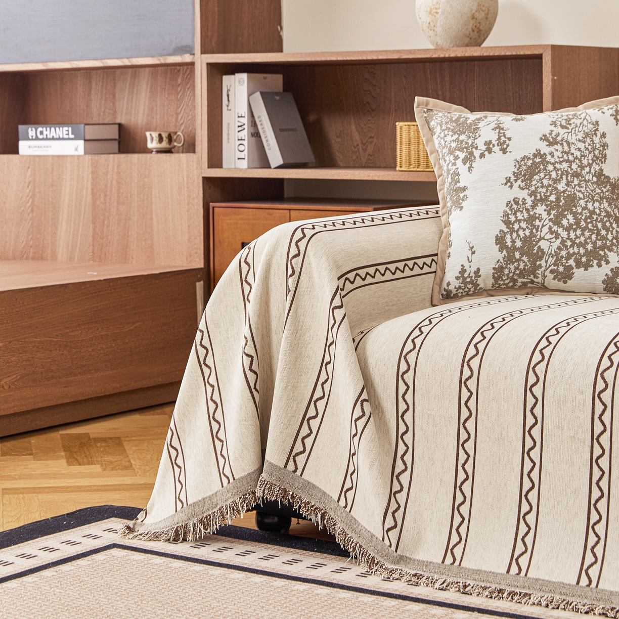 91家纺网 家纺一手货源 找家纺 逐日沙发套 2026新款加厚雪尼尔-沙发巾 素简时光