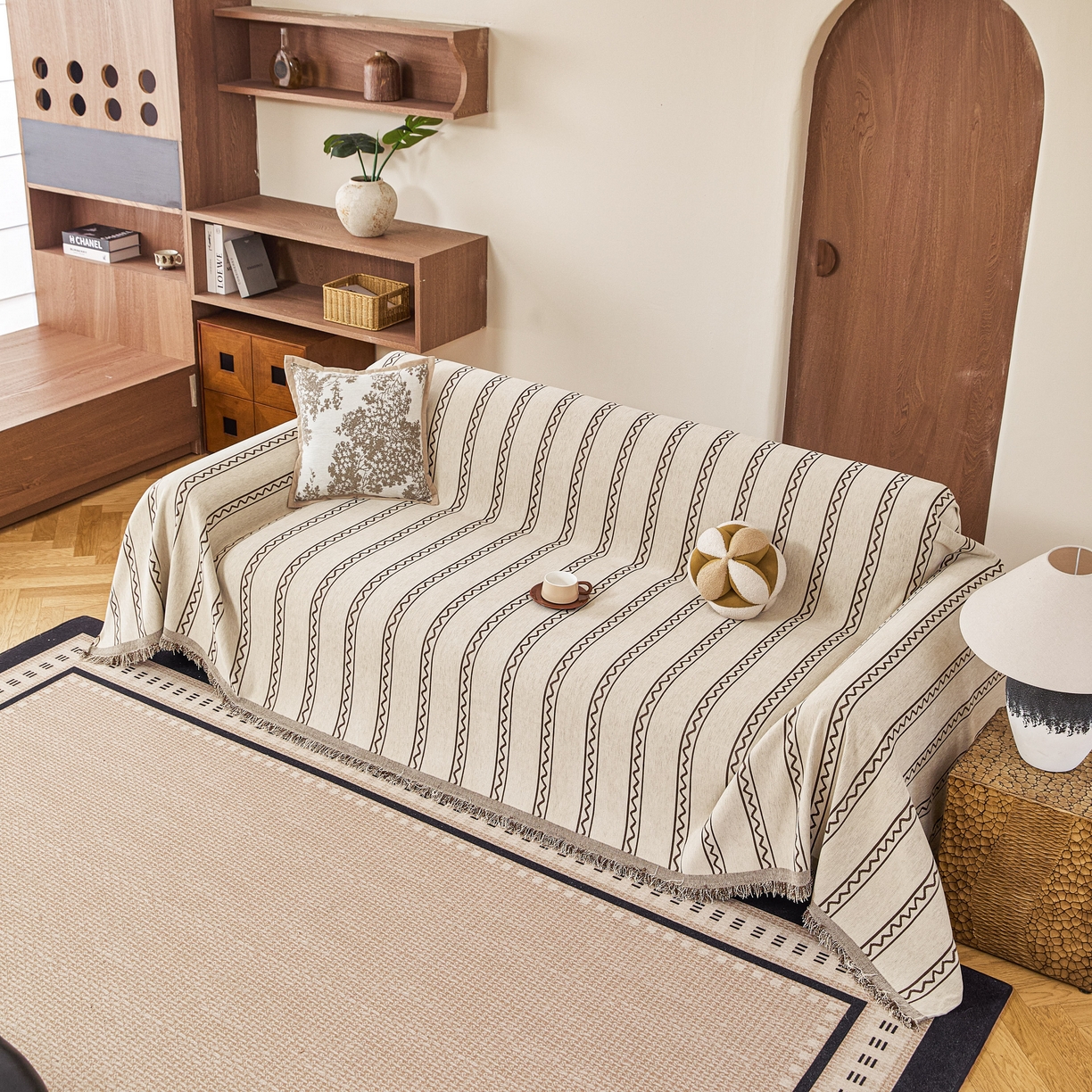 91家纺网 家纺一手货源 找家纺 逐日沙发套 2026新款加厚雪尼尔-沙发巾 素简时光