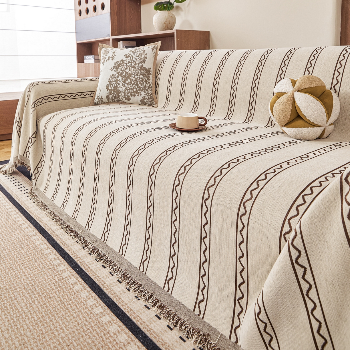 91家纺网 家纺一手货源 找家纺 逐日沙发套 2026新款加厚雪尼尔-沙发巾 素简时光