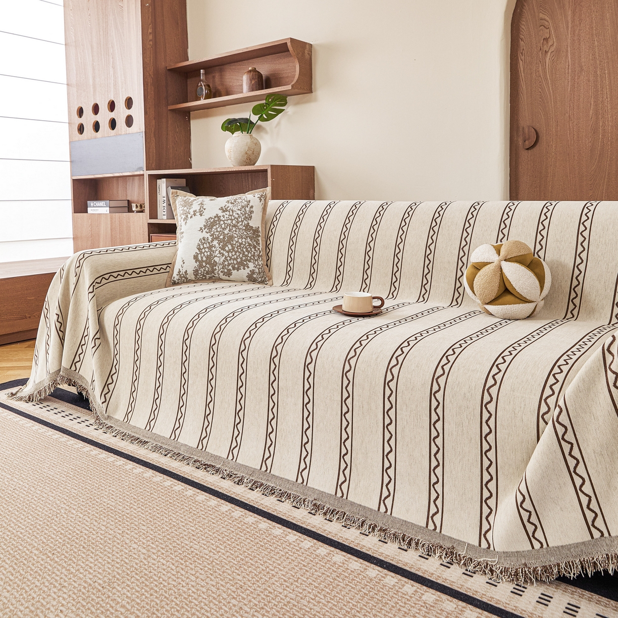 91家纺网 家纺一手货源 找家纺 逐日沙发套 2026新款加厚雪尼尔-沙发巾 素简时光