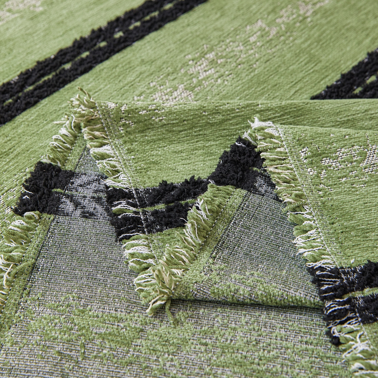 91家纺网 家纺一手货源 找家纺 逐日沙发套 2026新款加厚雪尼尔-沙发巾 织序流年-绿