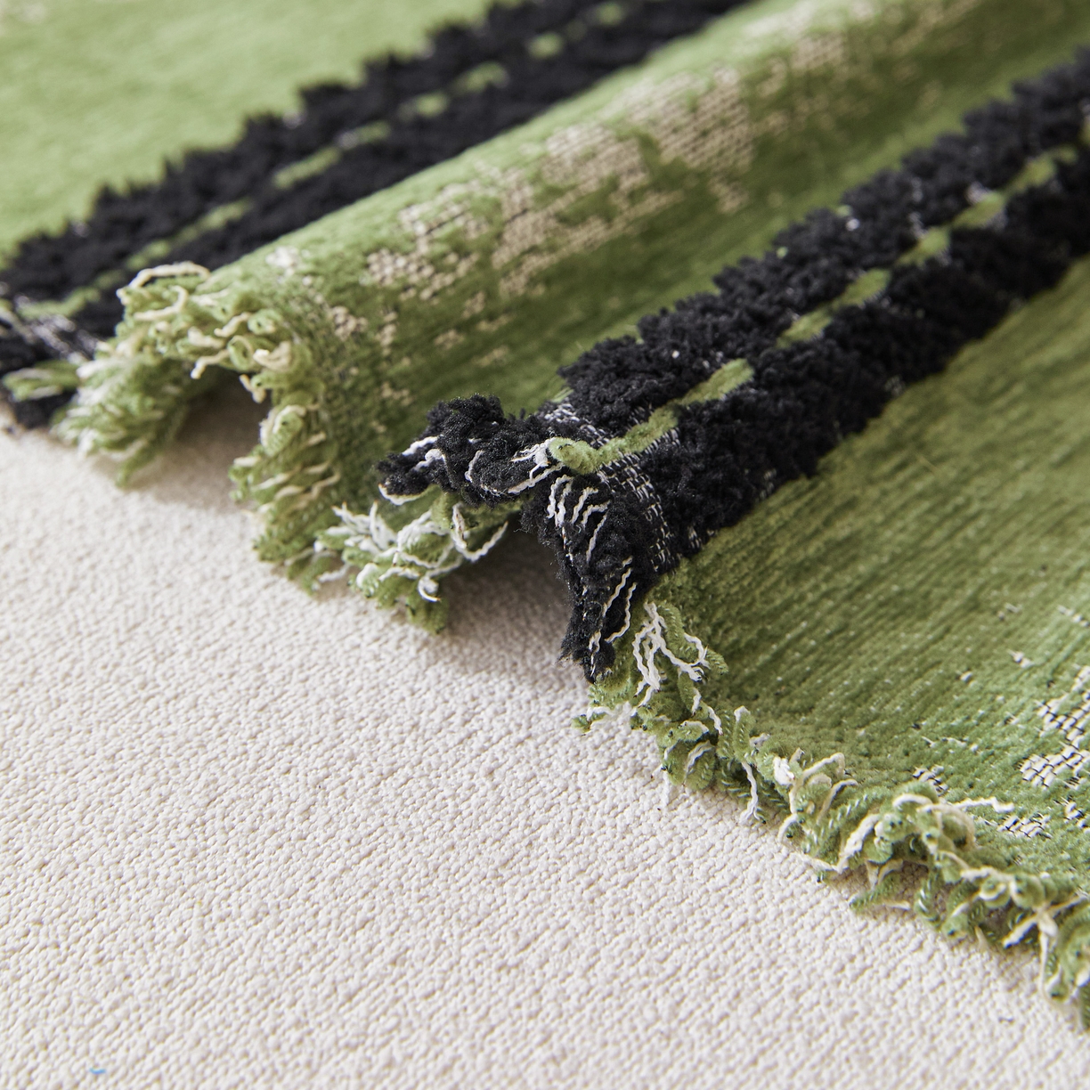 91家纺网 家纺一手货源 找家纺 逐日沙发套 2026新款加厚雪尼尔-沙发巾 织序流年-绿